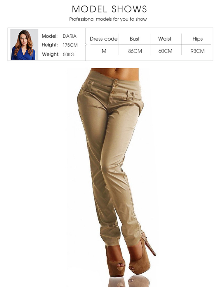 Casual-Women-Slim-High-Waist-Solid-Pattern-Pencil-Pants-1123383