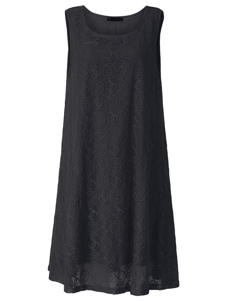 L-5XL-Elegant-Women-Sleeveless-Lace-Crochet-Hollow-Party-Dress-1064570