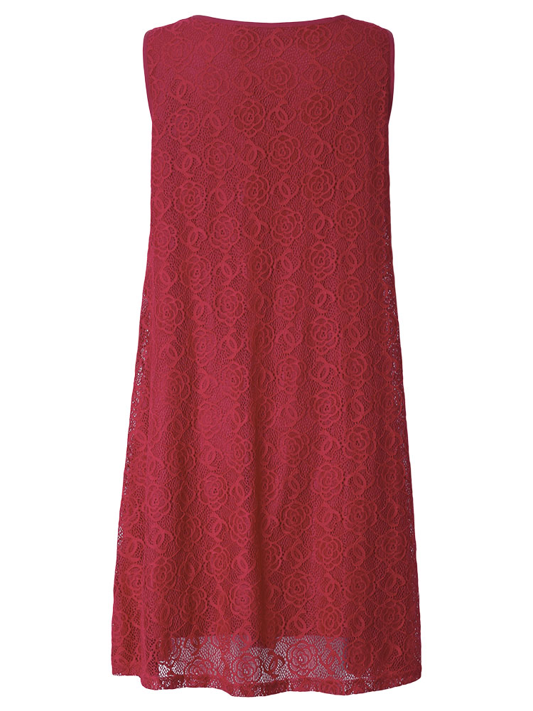 L-5XL-Elegant-Women-Sleeveless-Lace-Crochet-Hollow-Party-Dress-1064570