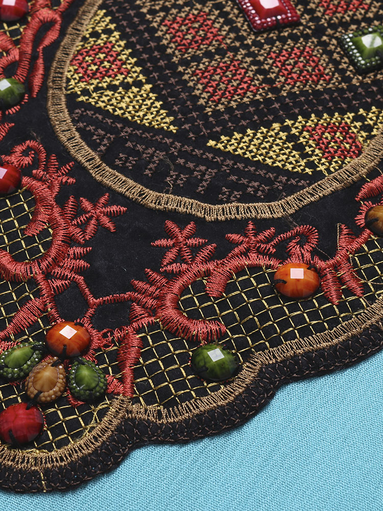 L-5XL-Ethnic-Style-Women-Embroidery-Stitching-High-Low-Mini-Dress-1061503