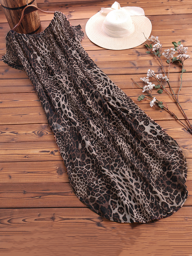 Leopard-Print-Off-Shoulder-Short-Sleeve-Bohemian-Beach-Dress-1465085