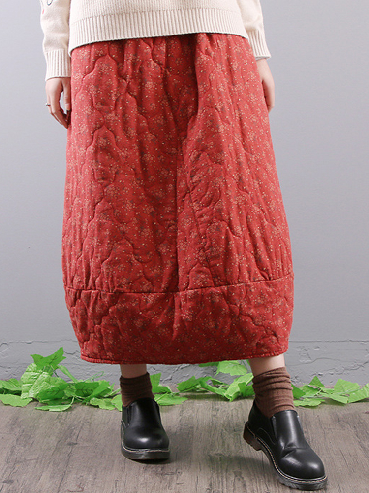 Vintage-Floral-Print-Elastic-Waist-Pockets-Baggy-Long-Maxi-Skirts-1381969