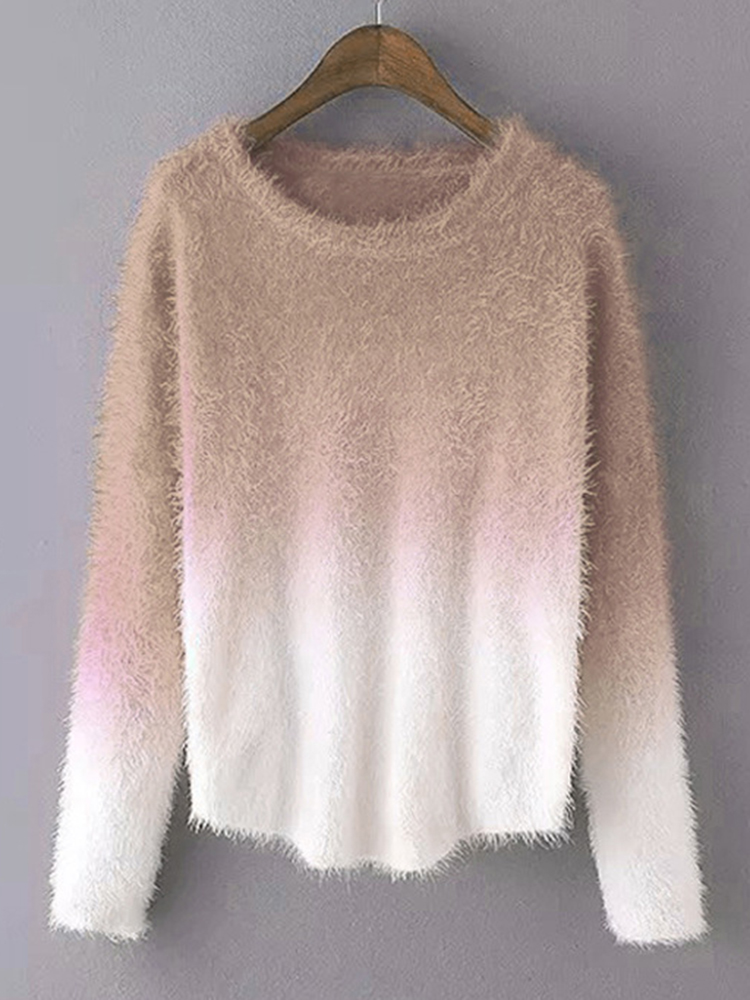 Casaul-Women-Gradient-O-Neck-Long-Sleeve-Sweaters-1193388