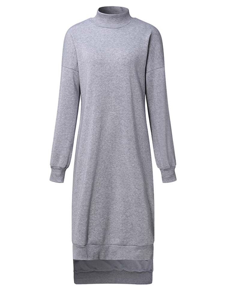 Casual-Women-Pure-Color-Long-Sweatshirt-Dresses-1204293