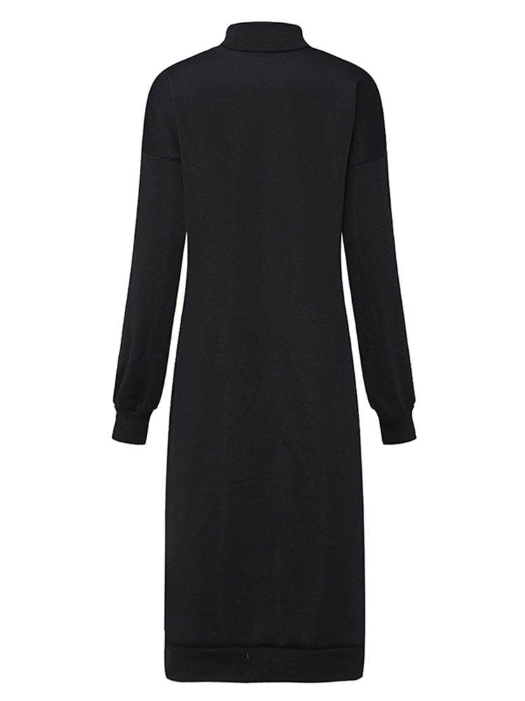 Casual-Women-Pure-Color-Long-Sweatshirt-Dresses-1204293