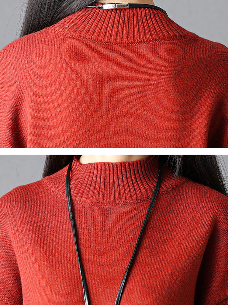 Casual-Women-Stripe-High-Collar-Sweater-1248952