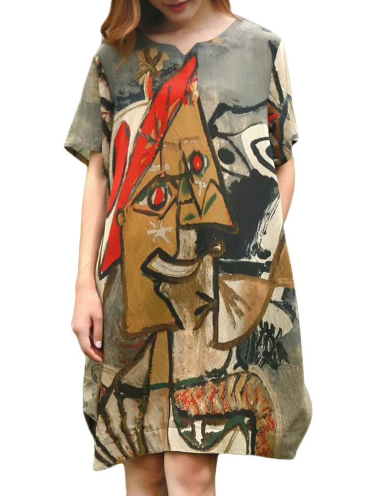 Elegant-Women-Colorful-Printed-Short-Sleeve-Mini-Dress-1126450