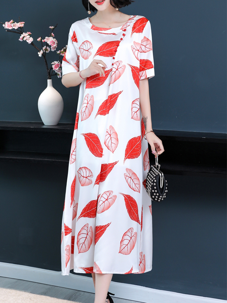 Elegant-Women-Floral-Print-O-neck-A-line-Dress-1287814