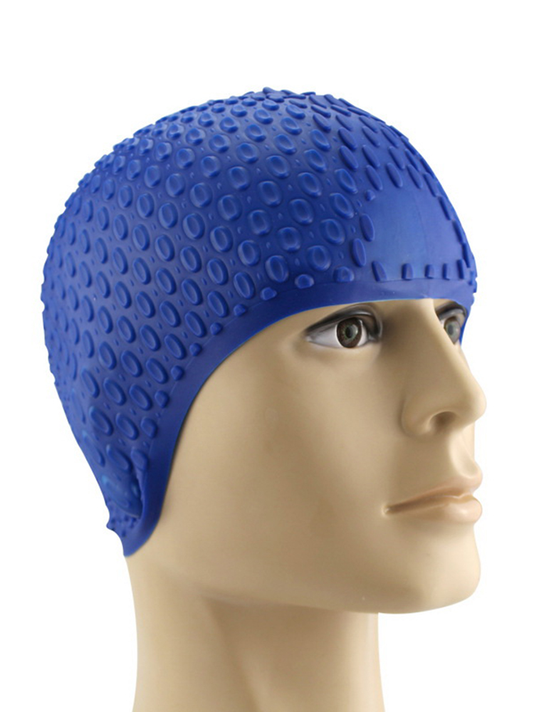Men-Women-Comfy-Stretchy-Bubble-Swim-Cap-Waterproof-Silicone-Caps-1121588