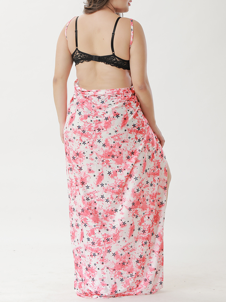 Plus-Size-Women-Soft-Printed-Multi-way-Wear-Beach-Dress-Bathing-Cover-Ups-1253985