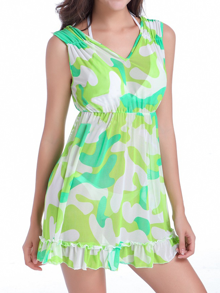 SWIMMART-Stretchy-Mesh-Double-V-Printed-Sleeveless-Breathable-Dress-Cover-Up-1174034