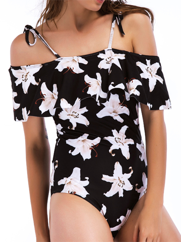 Flounce-Flowers-Printed-Off-Shoulder-String-Bathing-Suit-1233704