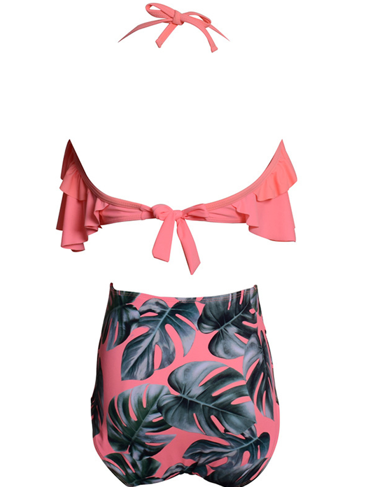 High-Waist-Split-Halter-Ruffled-Collar-Swimwear-By-Banggood-1459713