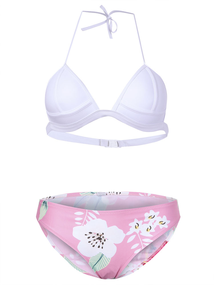 2Pcs-Halter-Triangle-Cup-Swimwear-Flower-Printing-Bikini-Sets-1072591