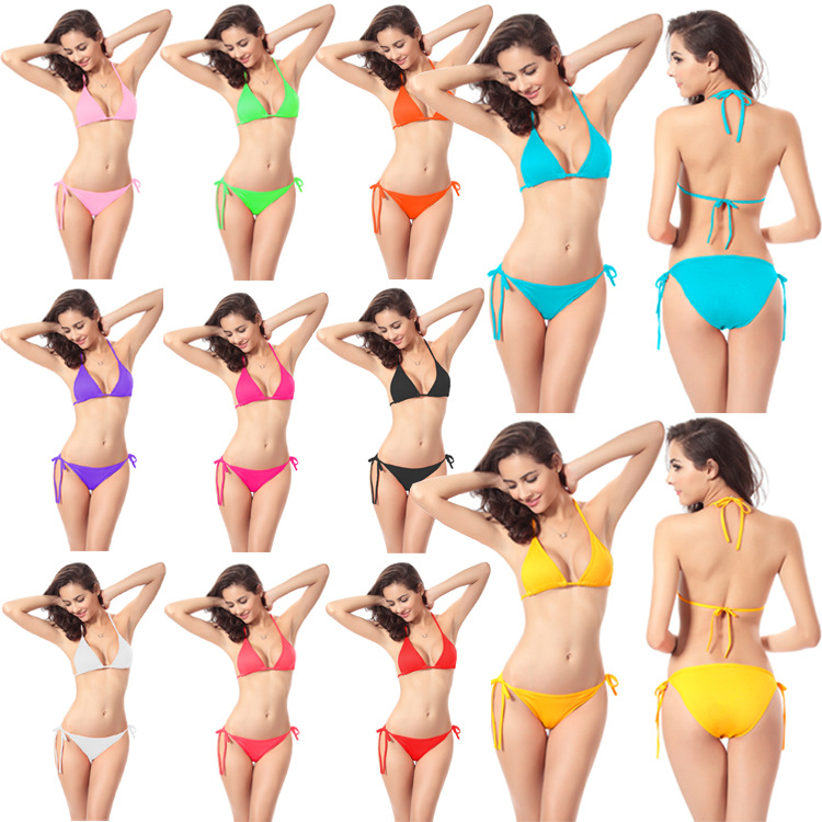 Sexy-Halter-Backless-Plunge-Swimwear-Pure-Color-Bikini-Sets-1061422