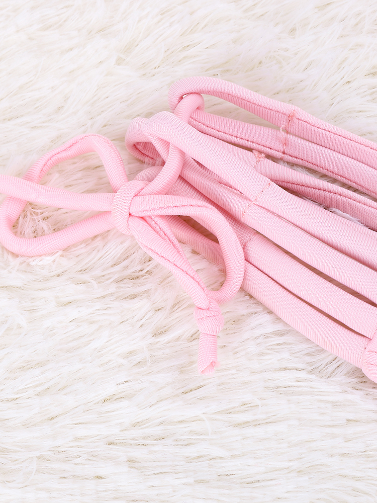 Women-Sexy-Pink-Criss-Cross-Belt-Wireless-Bikini-Halter-Lace-Up-Solid-Color-Swimwear-1035231
