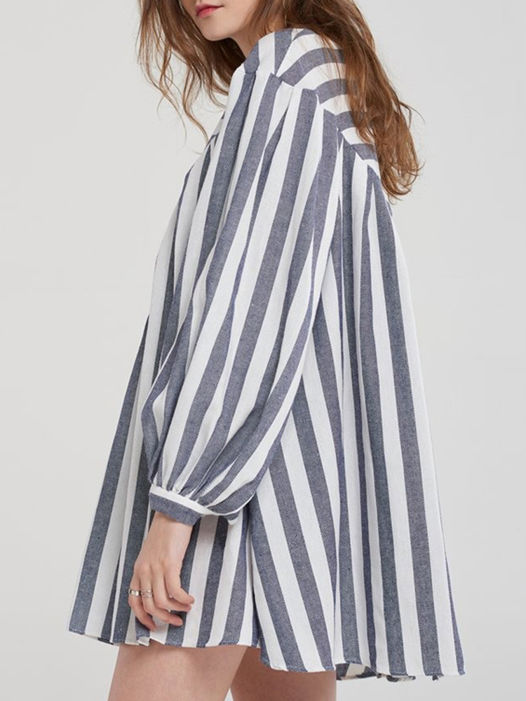 Casual-Loose-Women-Boho-Puff-Sleeve-Striped-Print-A-Line-Mini-Dress-with-Pocket-1384530