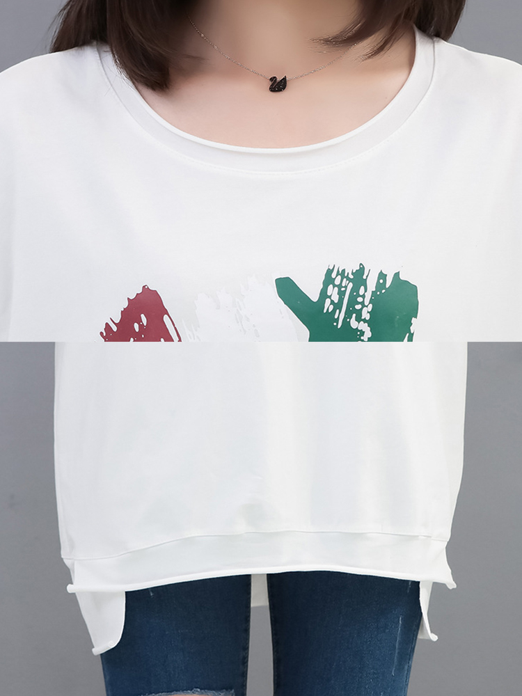 Women-Cotton-Loose-Irregular-Hem-T-Shirts-1310078