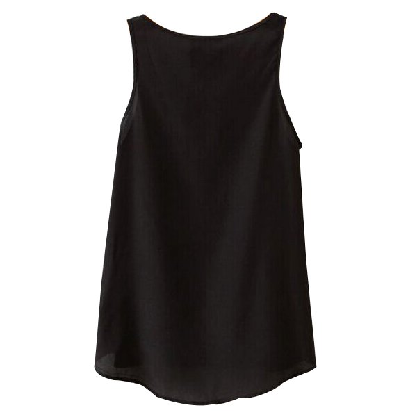 Chiffon-Pocket-Tank-For-Women-Black-And-White-Sleeveless-Shirts-983006