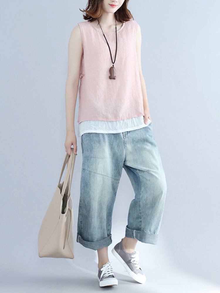 Fashion-Sleeveless-Pure-Color-Linen-Women-Tank-Tops-1174551