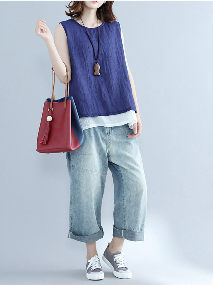 Fashion-Sleeveless-Pure-Color-Linen-Women-Tank-Tops-1174551