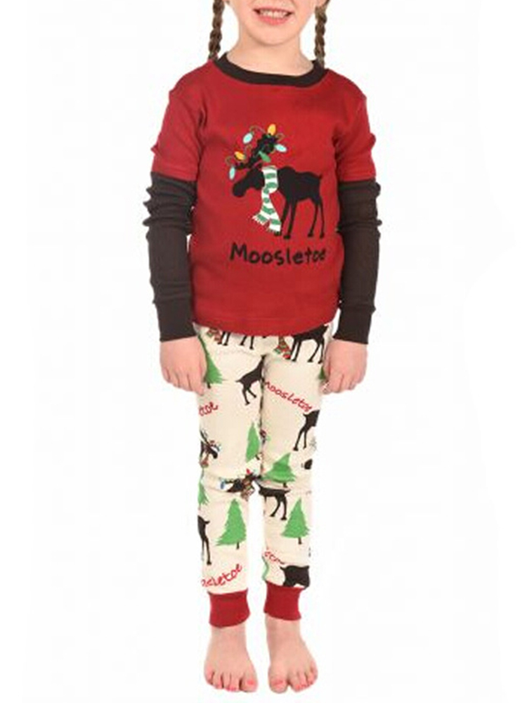 Fawn-Print-Christmas-Parent-Child-Long-Sleeve-Home-Tracksuit-Set-1376426