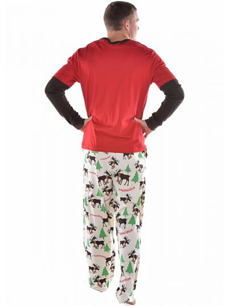 Fawn-Print-Christmas-Parent-Child-Long-Sleeve-Home-Tracksuit-Set-1376426