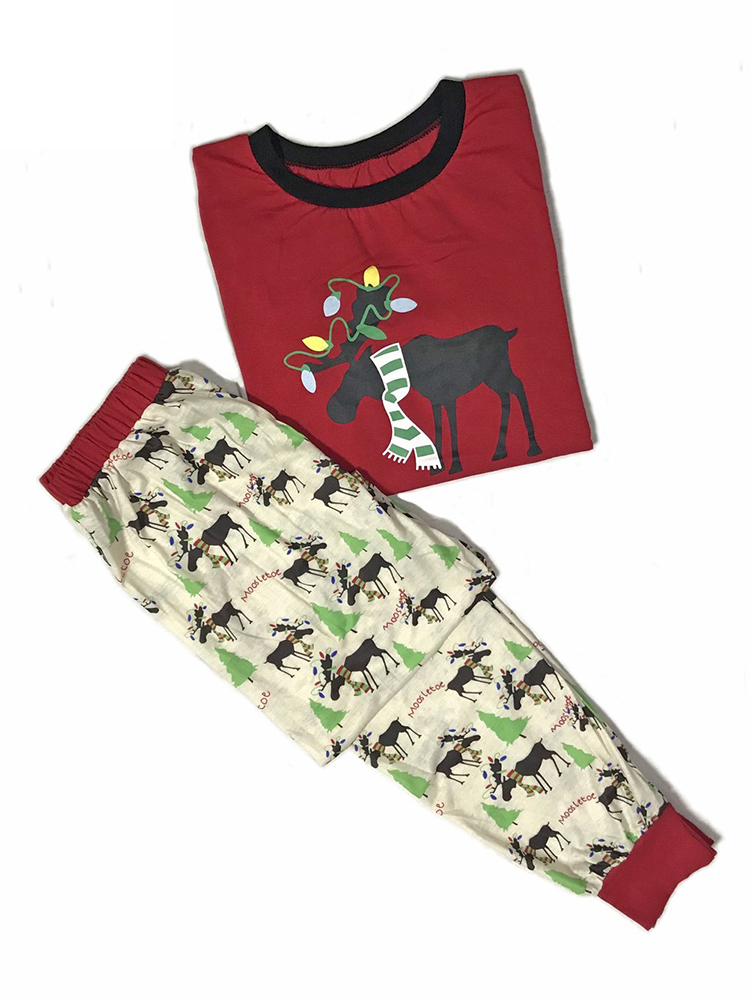 Fawn-Print-Christmas-Parent-Child-Long-Sleeve-Home-Tracksuit-Set-1376426