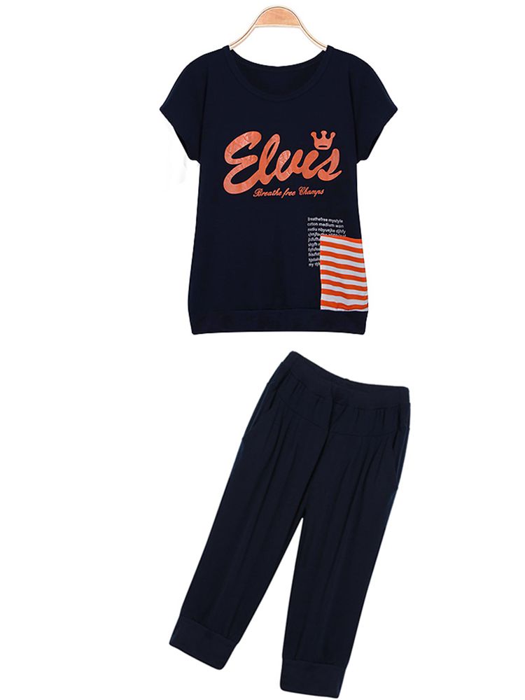 Woman-Casual-Letter-Printed-Short-Sleeve-Tracksuit-927952