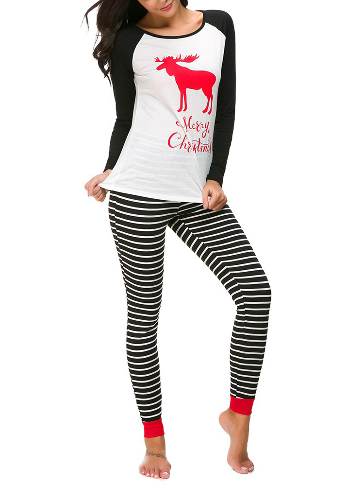 Women-Christmas-Print-Striped-Pants-Set-Tracksuit-1376360