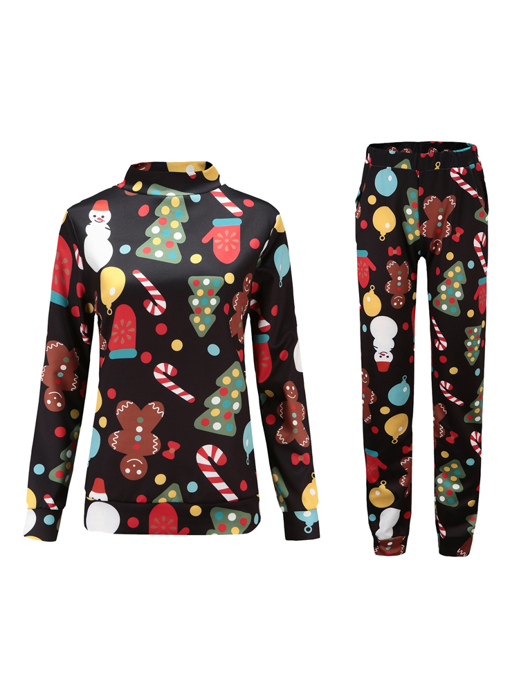 Women-Long-Sleeve-Christmas-Tree-Snow-Print-T-shirts-and-Pants-Sets-1373206