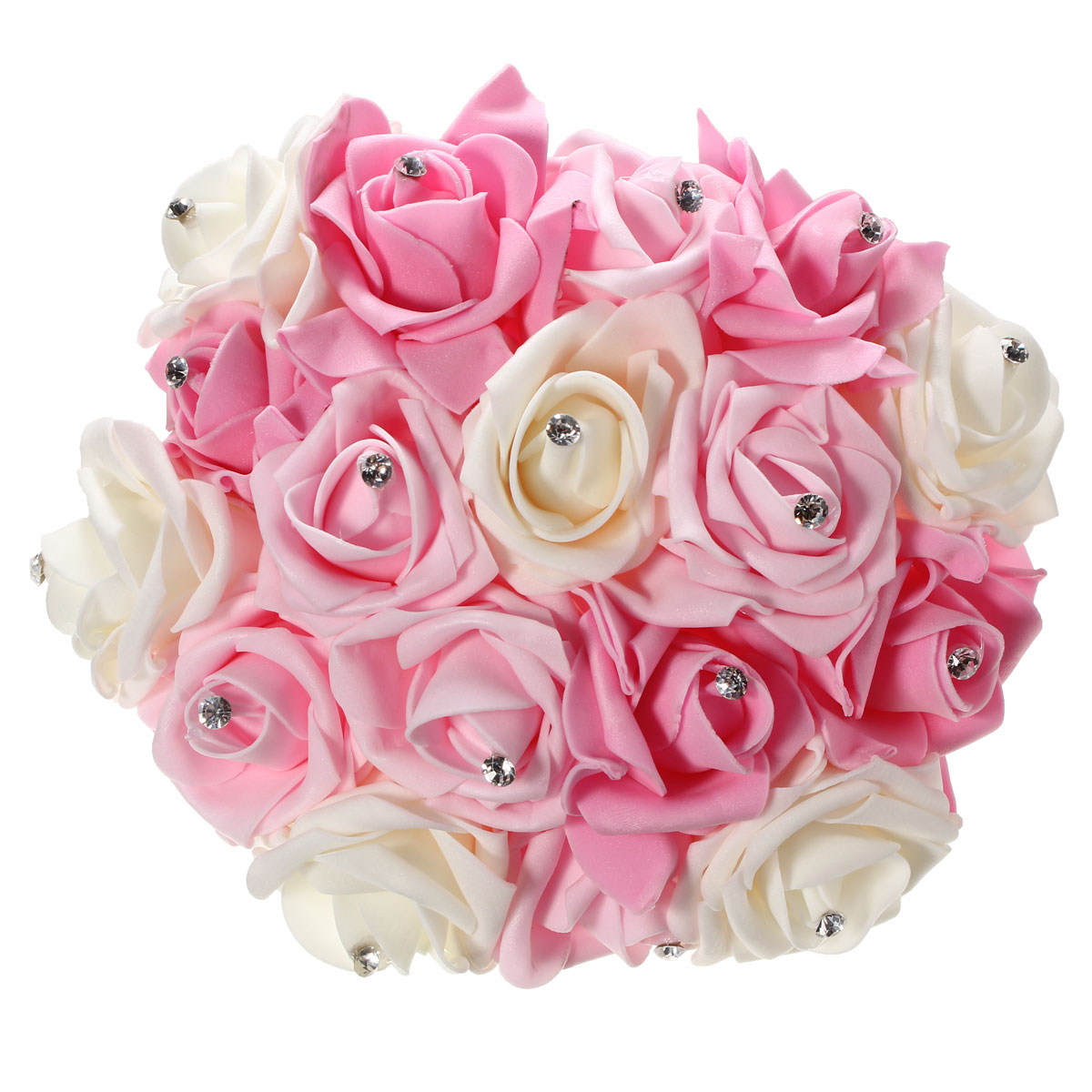 30cm--118-Crystal-Foam-Flower-Roses-Wedding-Bridal-Bridesmaid-Bouquet-Posy-1013494