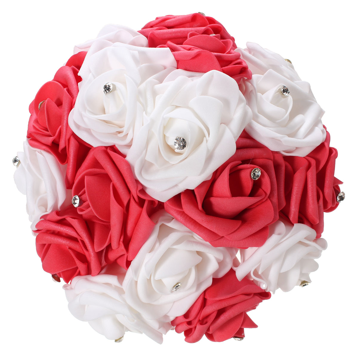 30cm--118-Crystal-Foam-Flower-Roses-Wedding-Bridal-Bridesmaid-Bouquet-Posy-1013494