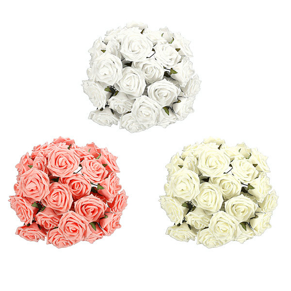 50X-Foam-Artificial--Flower-Wedding-Party-Bridal-Bouquet-Decor-DIY-943837