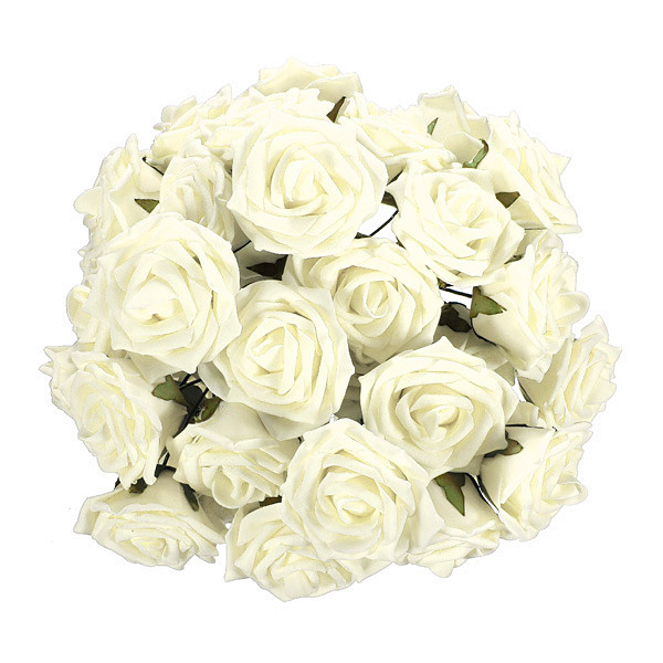 50X-Foam-Artificial--Flower-Wedding-Party-Bridal-Bouquet-Decor-DIY-943837