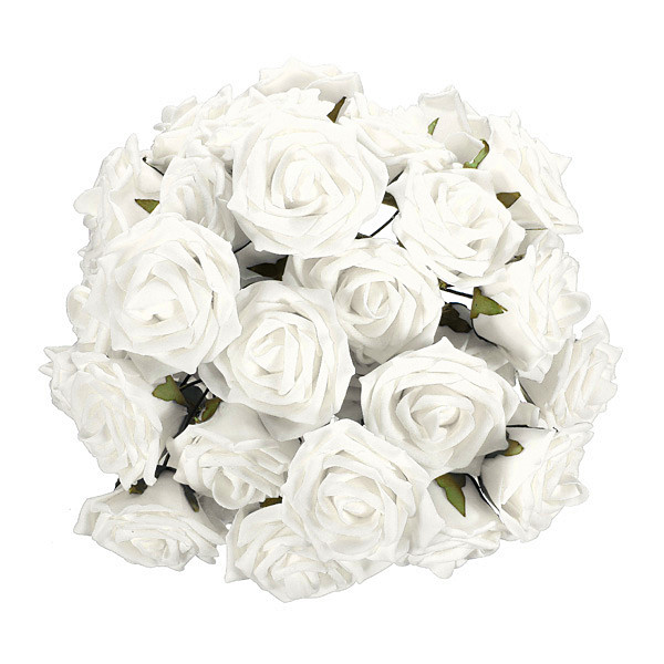 50X-Foam-Artificial--Flower-Wedding-Party-Bridal-Bouquet-Decor-DIY-943837