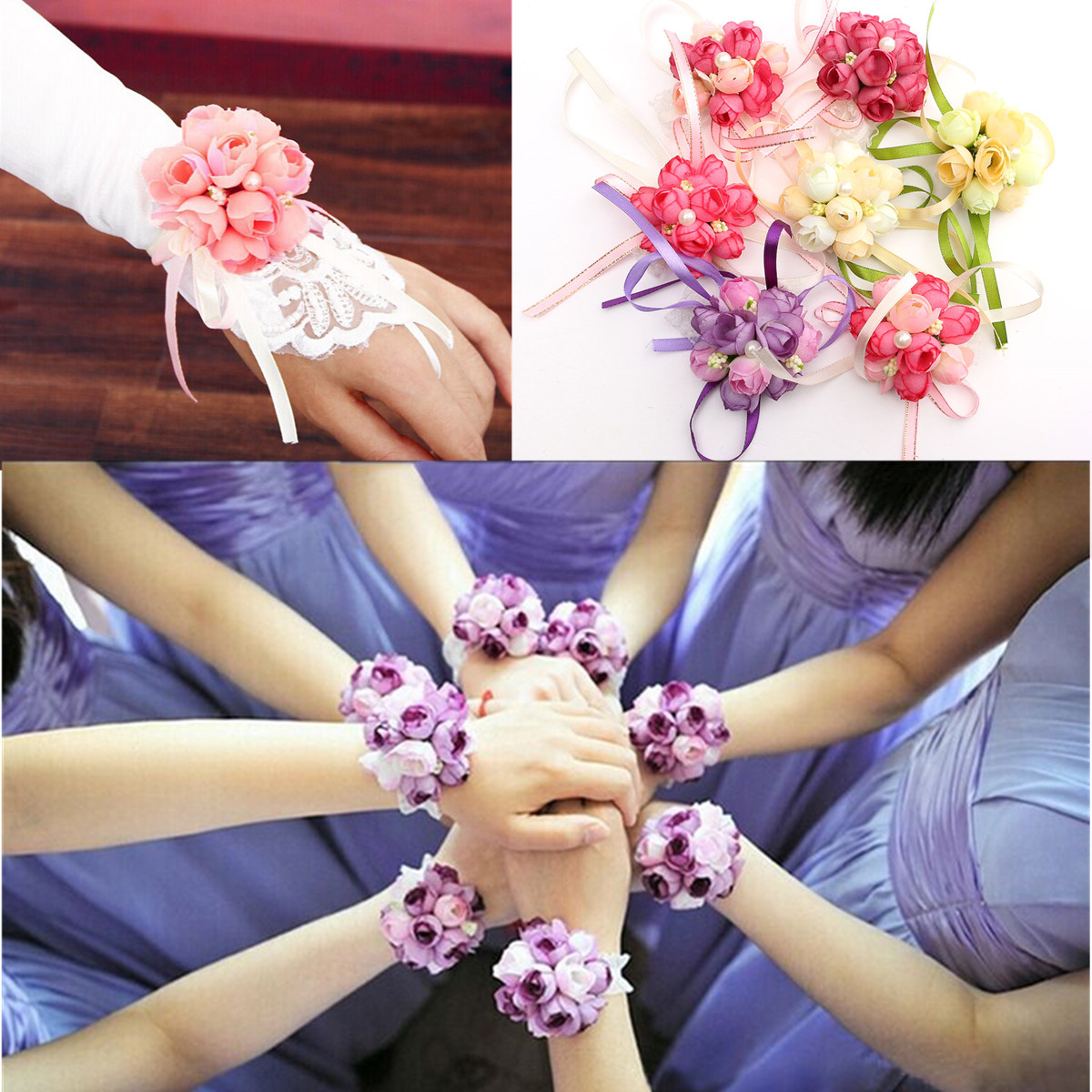 Bride-Rose-Buds-Wrist-Corsage-WeddingampParty-Decoration-Prom-Artificial-Flower-Bracelet-1018667