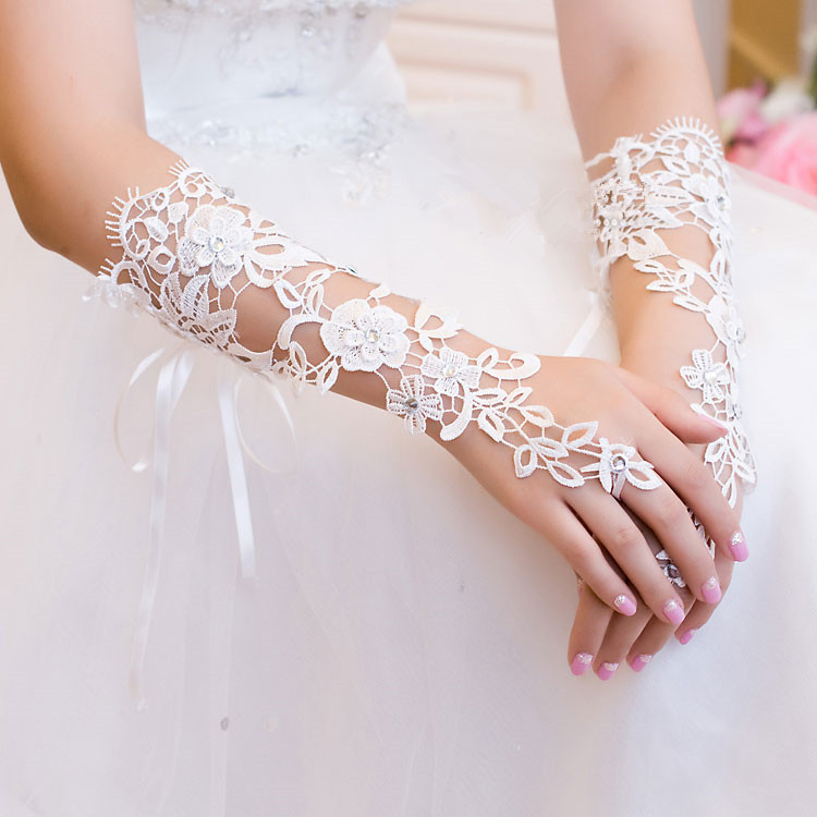 Bridal-Gloves-Rhinestone-Lace-Flower-White-Bride-Wedding-Party-Prom-Dress-Fingerless-994266