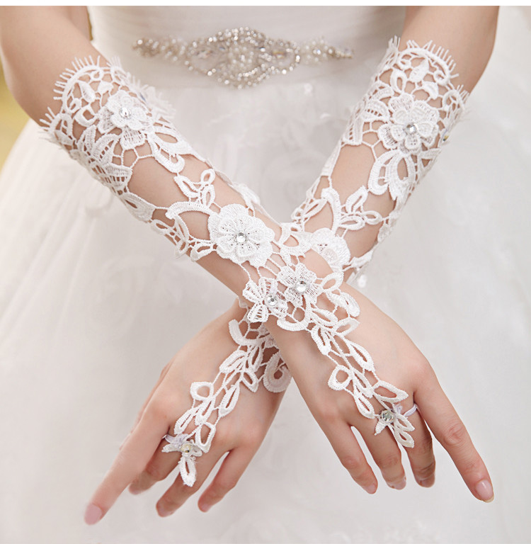Bridal-Gloves-Rhinestone-Lace-Flower-White-Bride-Wedding-Party-Prom-Dress-Fingerless-994266