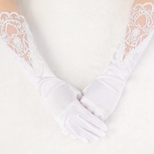 Bridal-Wedding-Dress-Finger-Lace--Satin-Party-Accessories-Gloves-933732