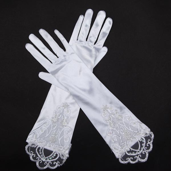 Bridal-Wedding-Dress-Finger-Lace--Satin-Party-Accessories-Gloves-933732