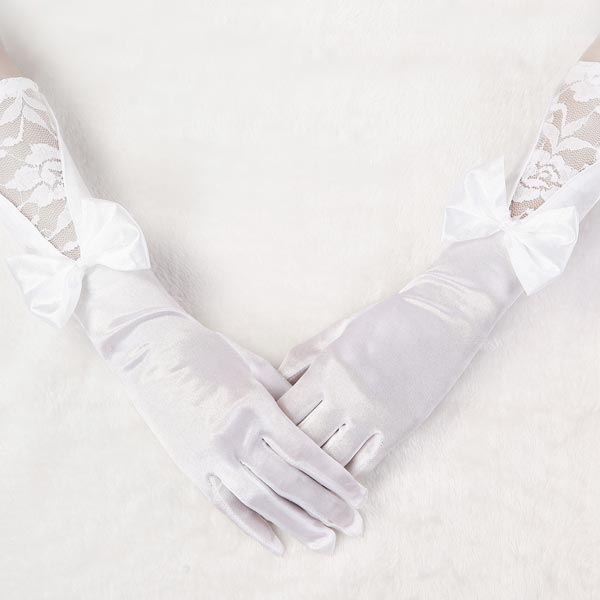 Bridal-Wedding-Dress-Long-White-Satin--Gloves-933936