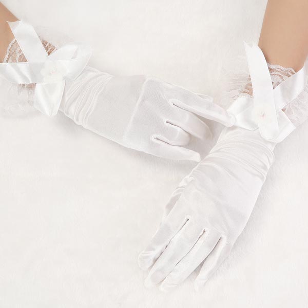 New-Style-Bridal-Beige-Bow-Satin-Short-Wedding-Dress-Gloves-933734