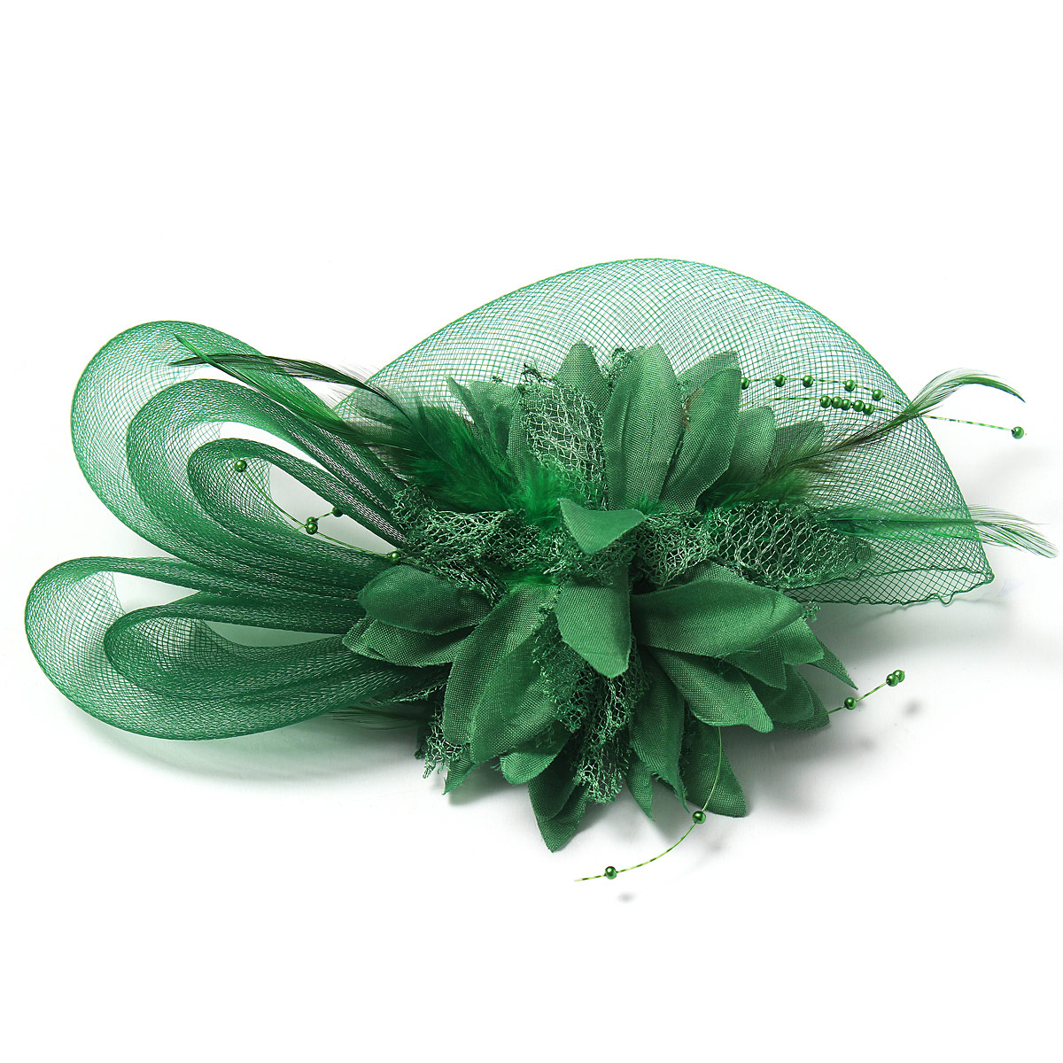 Bridal-Wedding-Sweet-Small-Flower-Feather-Headdress-Hat-Clip-Hair-Band-970208