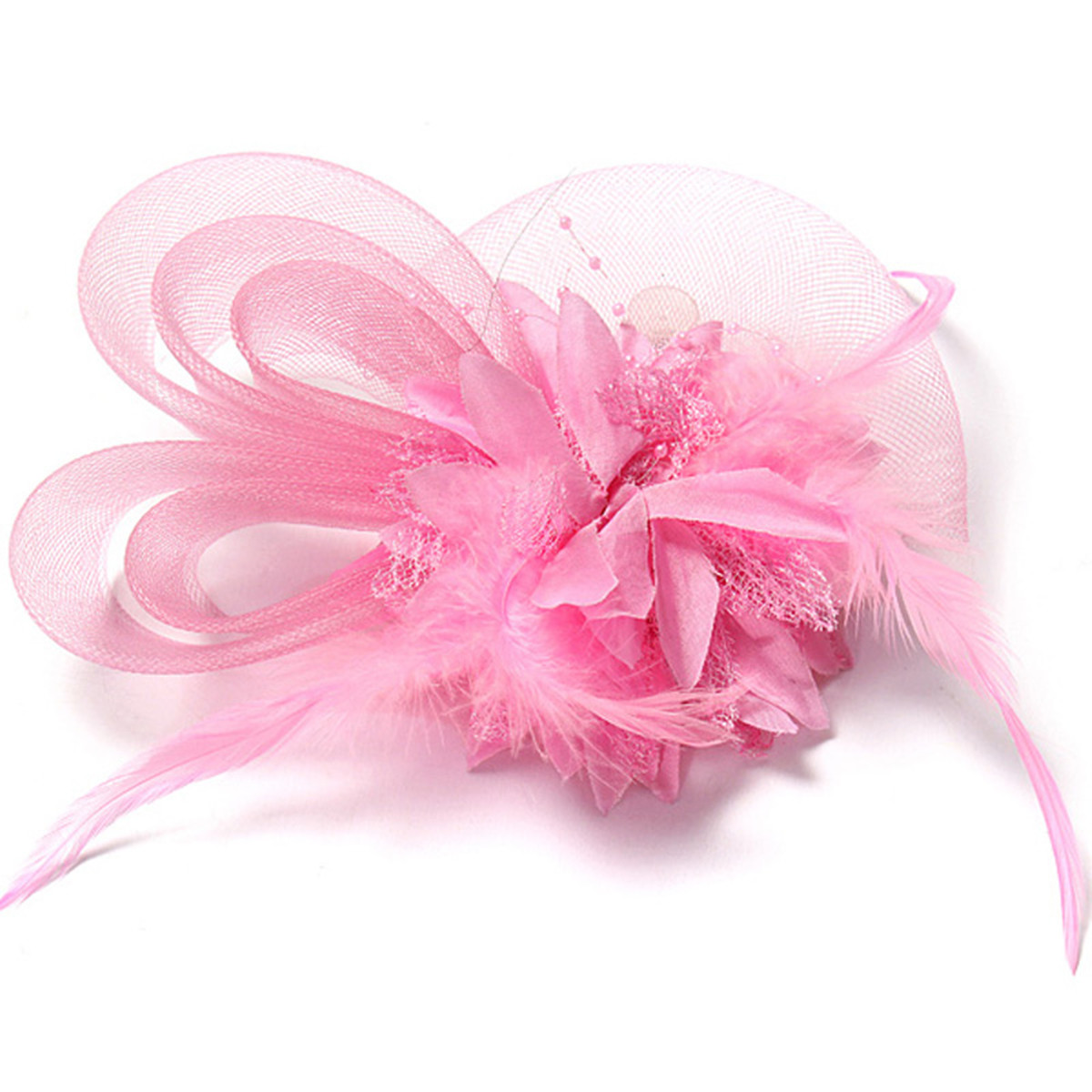 Bridal-Wedding-Sweet-Small-Flower-Feather-Headdress-Hat-Clip-Hair-Band-970208