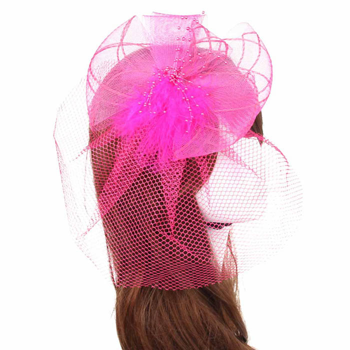 Bride-Women-Flower-Feather-Bead-Mesh-Fascinator-Wedding-Party-Headpieces-1040660