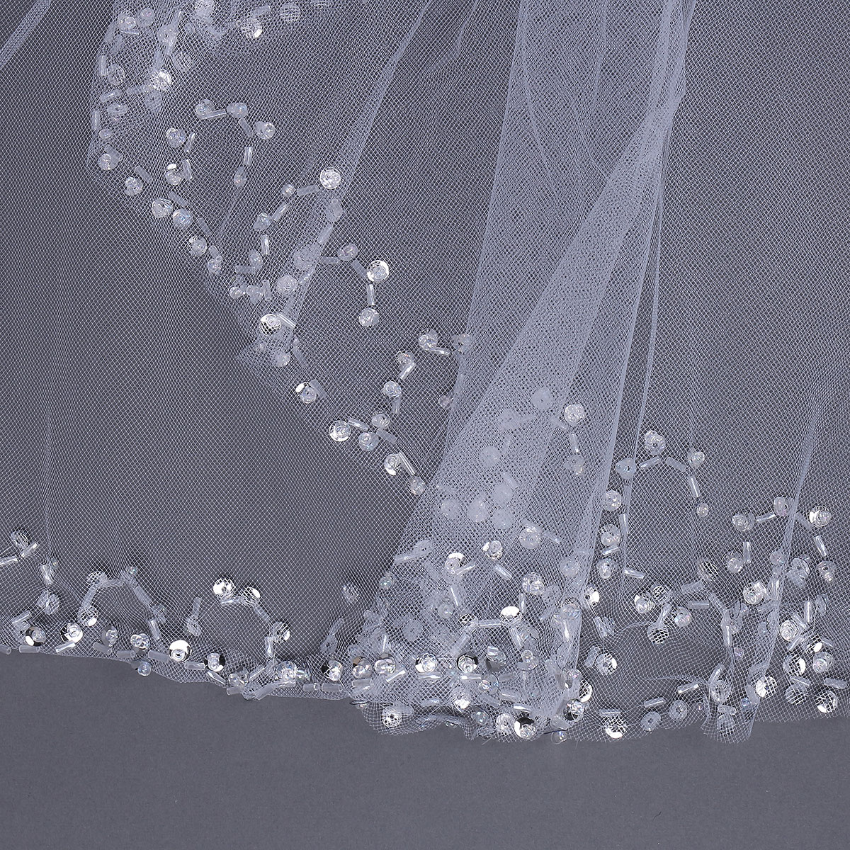 2-Layers-Bride--White-Ivory-Elbow-Beaded-Edge-Pearl-Sequins-Bridal-Wedding-Veil-With-Comb-1025891