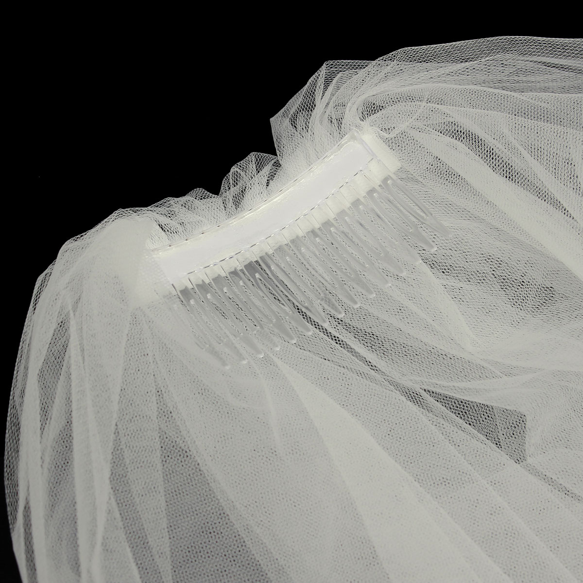 2-Layers-Bride-White-Ivory-Wedding-Bridal-Elbow-Hemmed-Satin-Edge-Veil-With-Comb-1025633