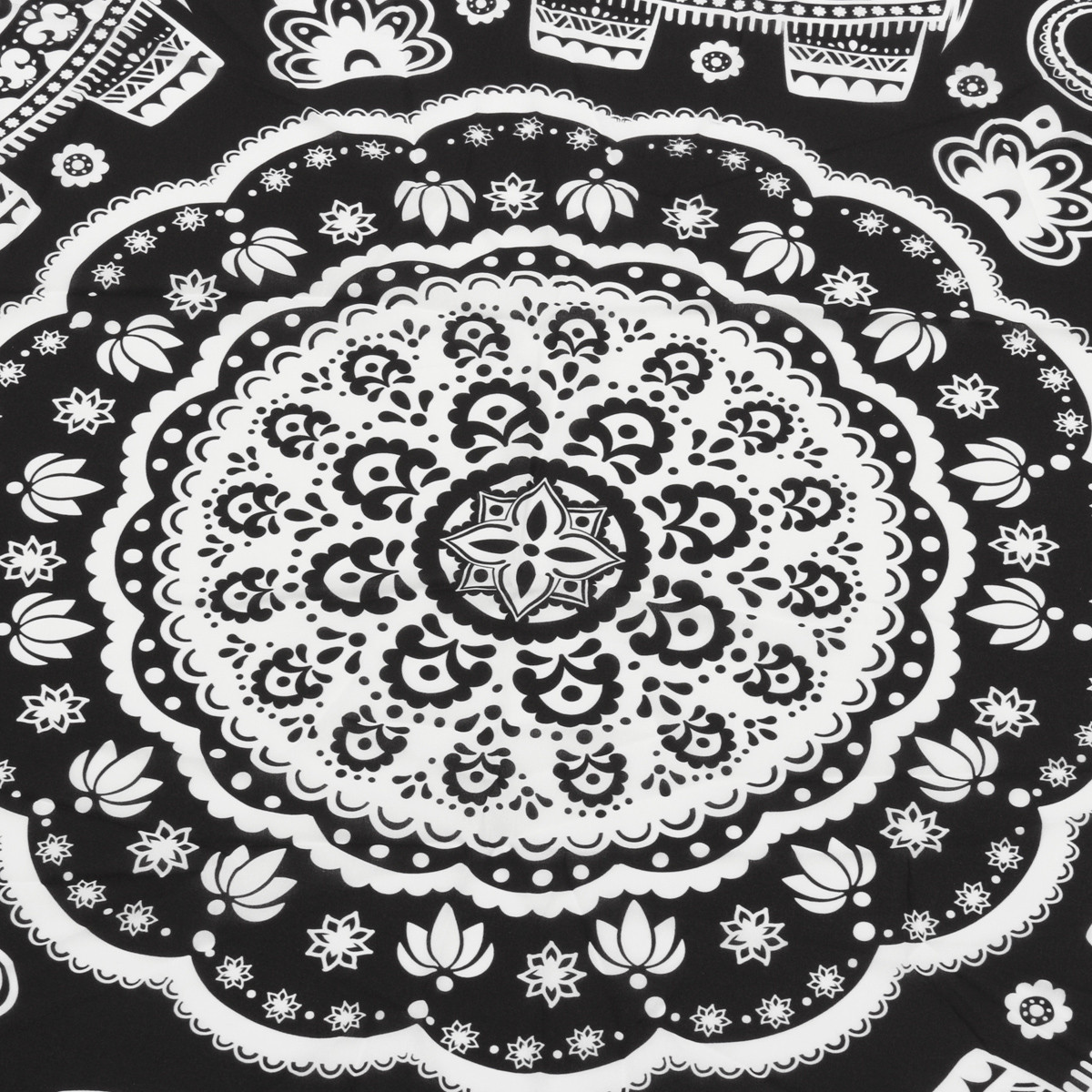 145CM-Bohemia-Elephant-Black-White-Round-Yoga-Mat-Beach-Towel-Shawl-Wall-Hanging-Tapestry-1072409