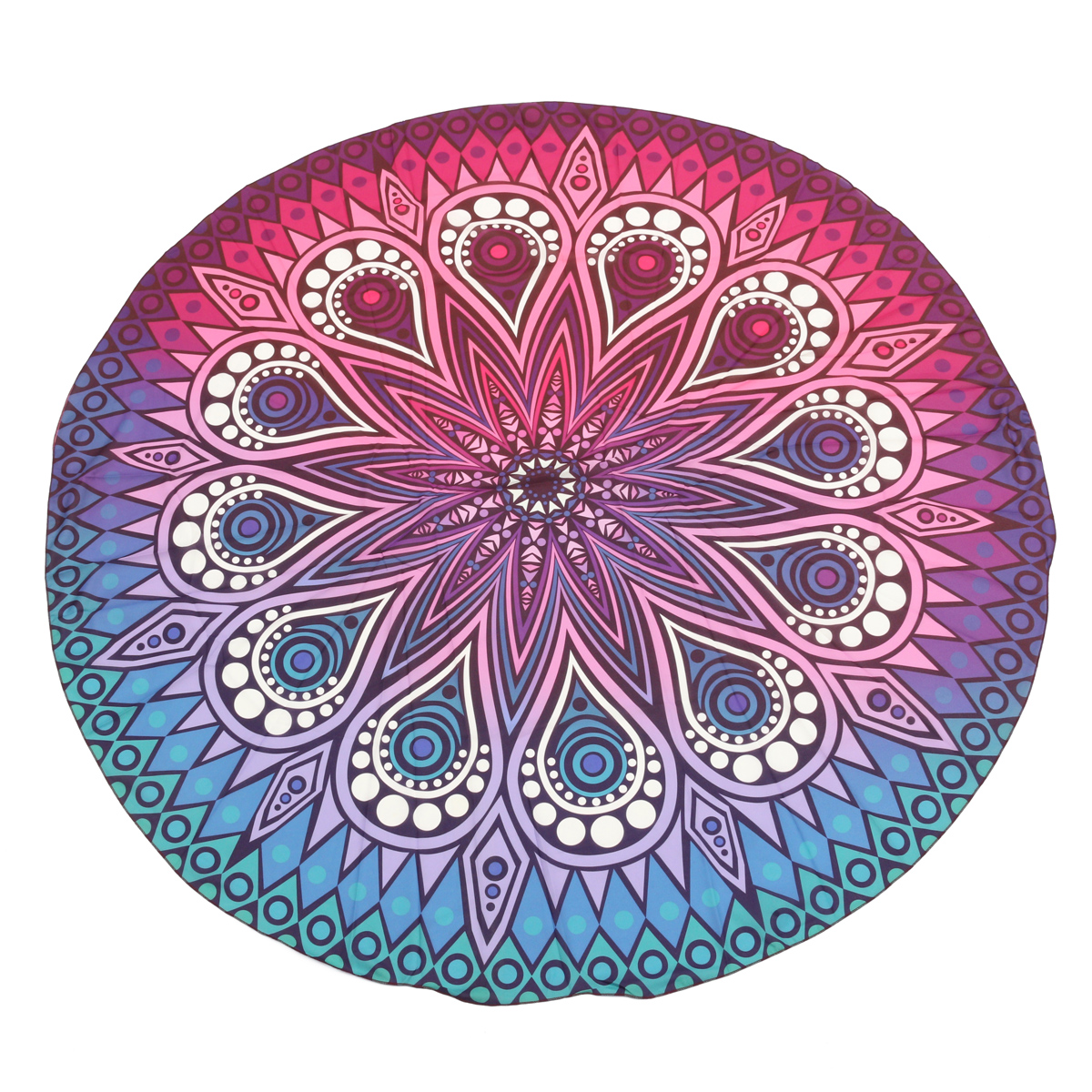 145CM-Bohemia-Floral-Blue-Purple-Round-Yoga-Mat-Beach-Towel-Shawl-Wall-Hanging-Tapestry-1072403